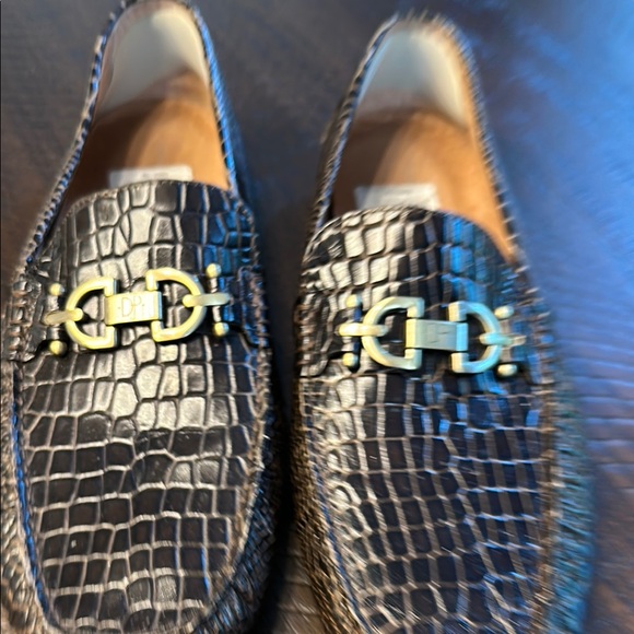 Pre loved Donald Pliner Men's Brown Crocodile Pattern Loafers good condition - Picture 1 of 4